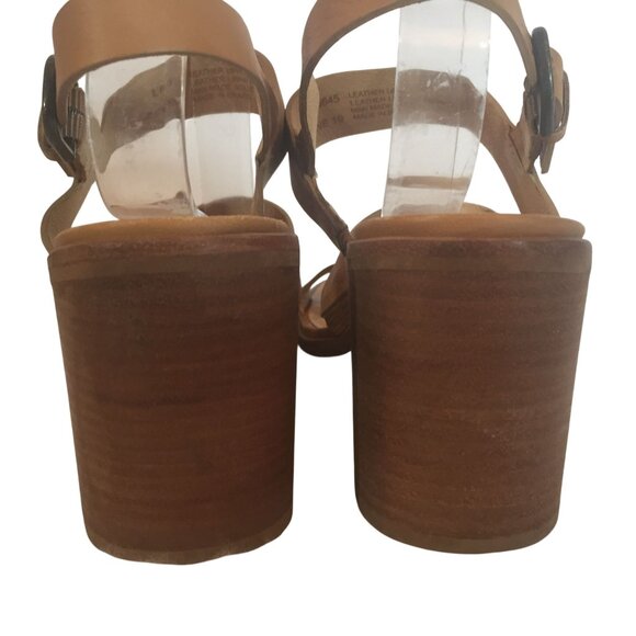 Madewell Womens Tan Leather Heel Sandals Size 8 Strappy - Picture 10 of 15